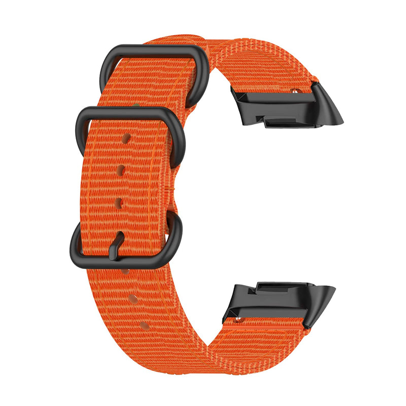 eiEuuk Watch Band Compatible with Fitbit Charge 5 Fabric Strap,Adjustable Woven Nylon Bracelet Breathable Sport Wrist Strap Replacement for Fitbit Charge5 Women Men Orange