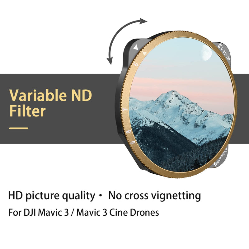Skyreat Mavic 3 Variable ND Filter 2-5, 6-9 Stops Adjustable Camera Lens Filter for DJI Mavic 3 / Mavic 3 Cine Accessories