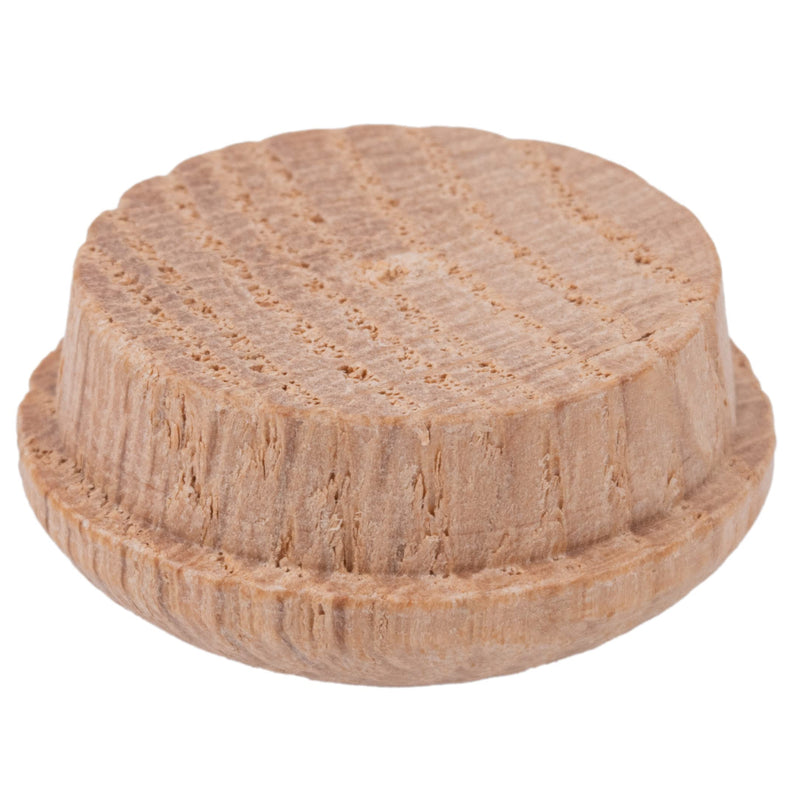 Oak Screw Hole Plugs | 3/4" Diameter | Pack of 50 Approx. | Turned End Grain Round Mushroom Head with Shoulders, Screw Hole Buttons, Furniture Grade | UA-053-OW