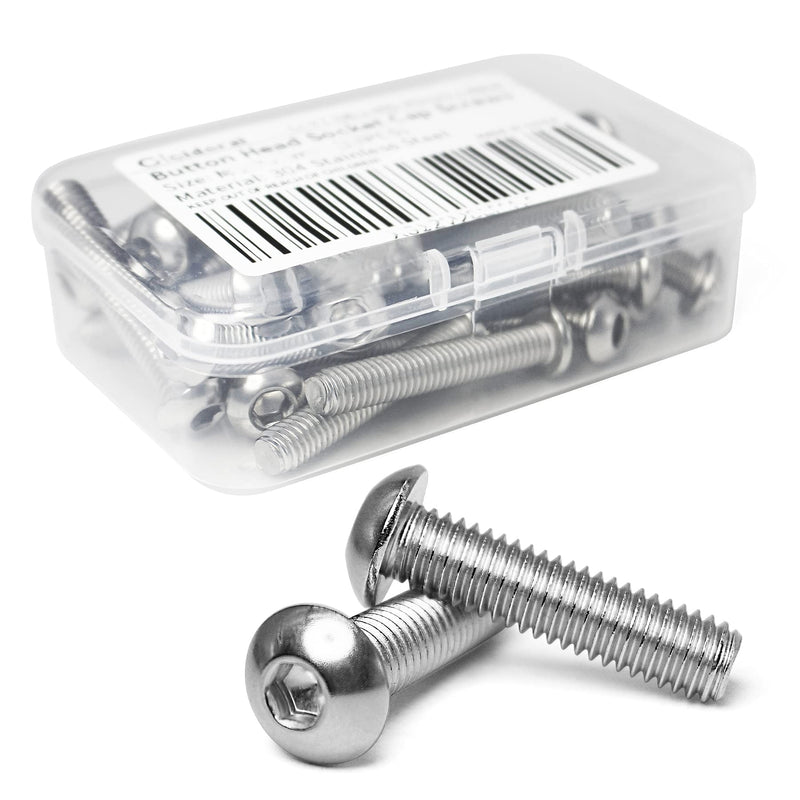Cicidorai M5-0.8 x 40mm Button Head Socket Cap Bolts Screws, 304 Stainless Steel 18-8, Allen Socket Drive, Full Machine Threads, Quantity 25 M5 x 40mm(25 PCS)