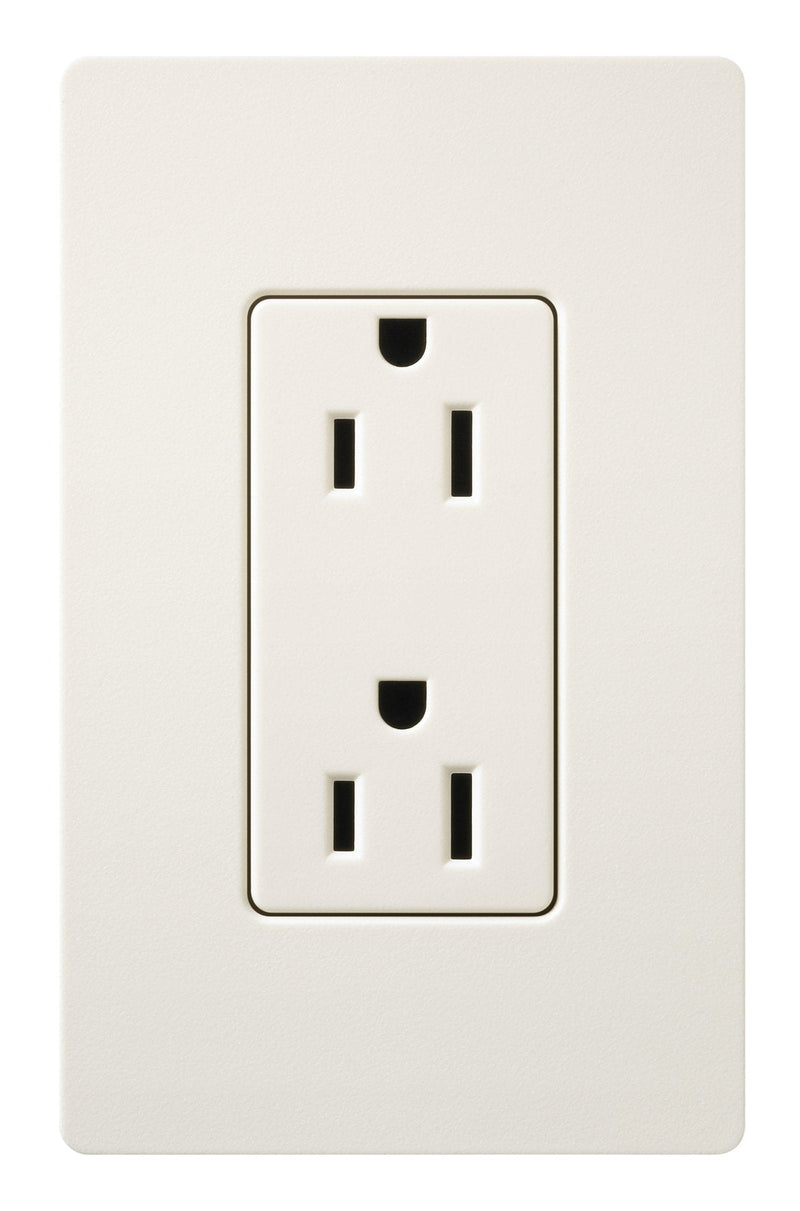 Lutron SCRS-15-TR-BI Satin Colors 15-Amp Tamper Resistant Receptacle, Biscuit