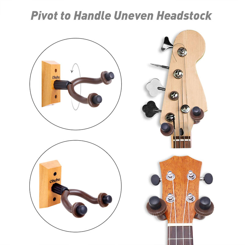 Guitar Wall Mount Hanger 4-Pack, Ohuhu Guitar Hanger Wall Hook Holder Stand for Bass Electric Acoustic Guitar Ukulele