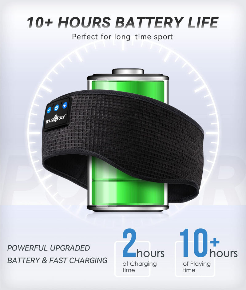 [AUSTRALIA] - MUSICOZY Sleep Headphones Wireless, Bluetooth 5.2 Headband Sports Sleeping Headphones Eye Mask Earbuds Breathable Music Headband Perfect for Workout Running Insomnia Travel Yoga Waffle 