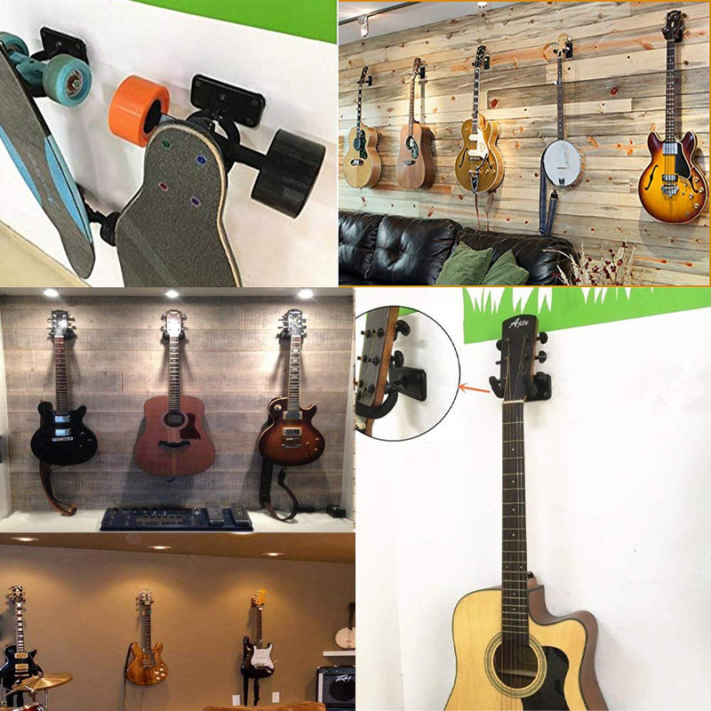 Hidaer Guitar holder Guitar Hanger Wall Hook Stand for Bass Electric Acoustic Guitar Ukulele pack of 4pcs (2pcs) 2pcs