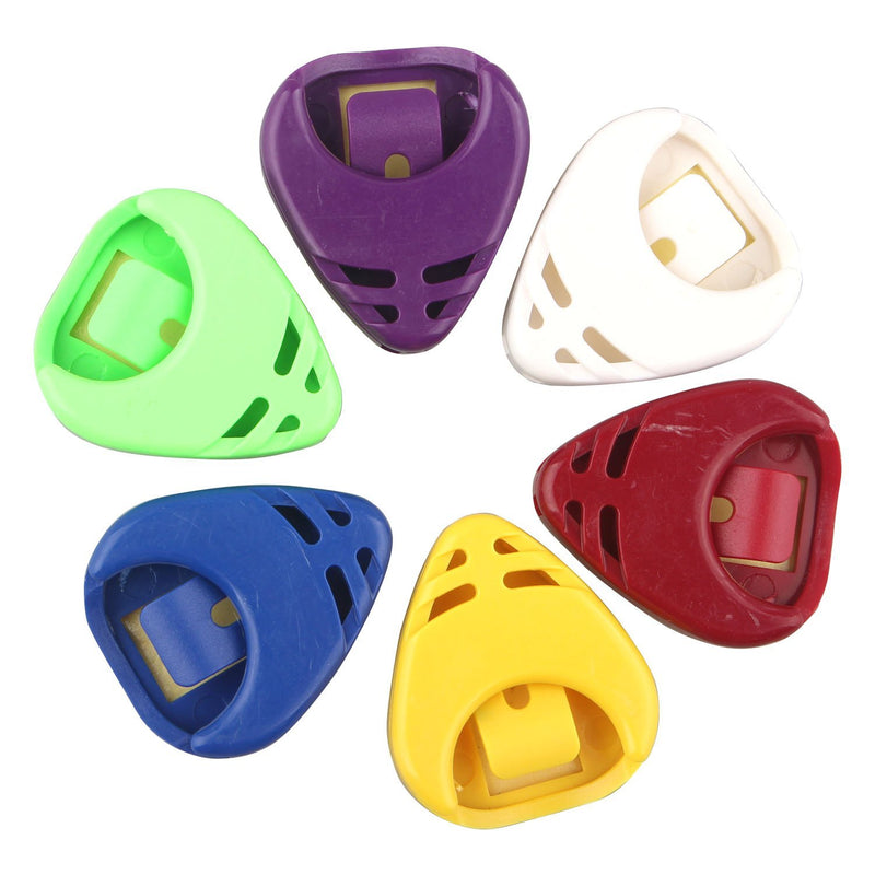 Futheda 3PCS Guitar Pick Plectrum Holder Plactic Triangle Heart-shaped Sticky and Portable