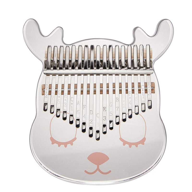 Molioon Kalimba Thumb Piano, crystal Kalimba 17 Key Kalimba With A Cute Deer face a Eva Waterproof Protective Case,tune Hammer,Gift For for kids children beginners adults Pink-bear