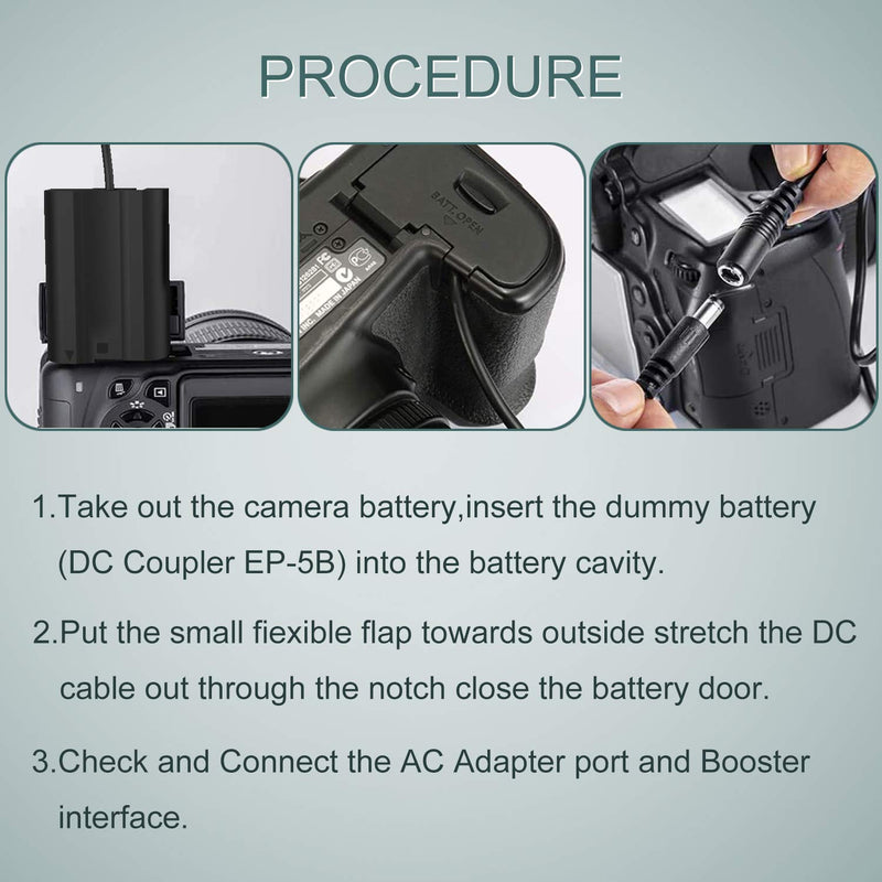 Twinsun EP-5B DC Coupler EH-5 AC Adapter Power Supply kit Replacement EN-EL15 EN-EL15A Battery for Nikon 1 V1 D800 D810 D750 D7500 D7200 D7100 D7000 D610 D600 D500 Cameras