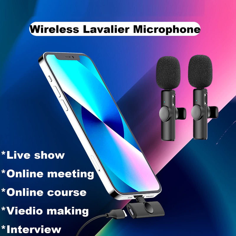 Atazevk Mini Wireless Lavalier Microphone for iPhone ipad Tiny Microphone Lapel Mic Plug-Play Small Phone Microphone Cordless,Podcast Equipment Bundle for TikTok/Live Stream/Video/Meeting