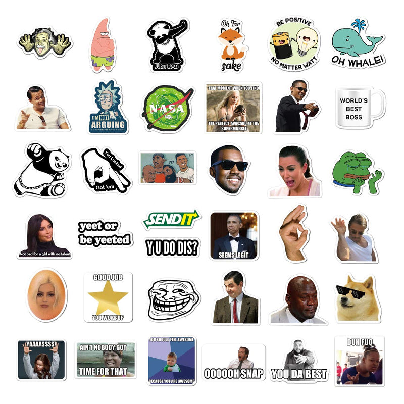 156pcs Funny Meme Vinyl Stickers Pack, Vine Stickers for Laptop, iPhone, Water Bottles, Computer, and Hydro Flask, DIY Decor for Bumper Wall (Meme)