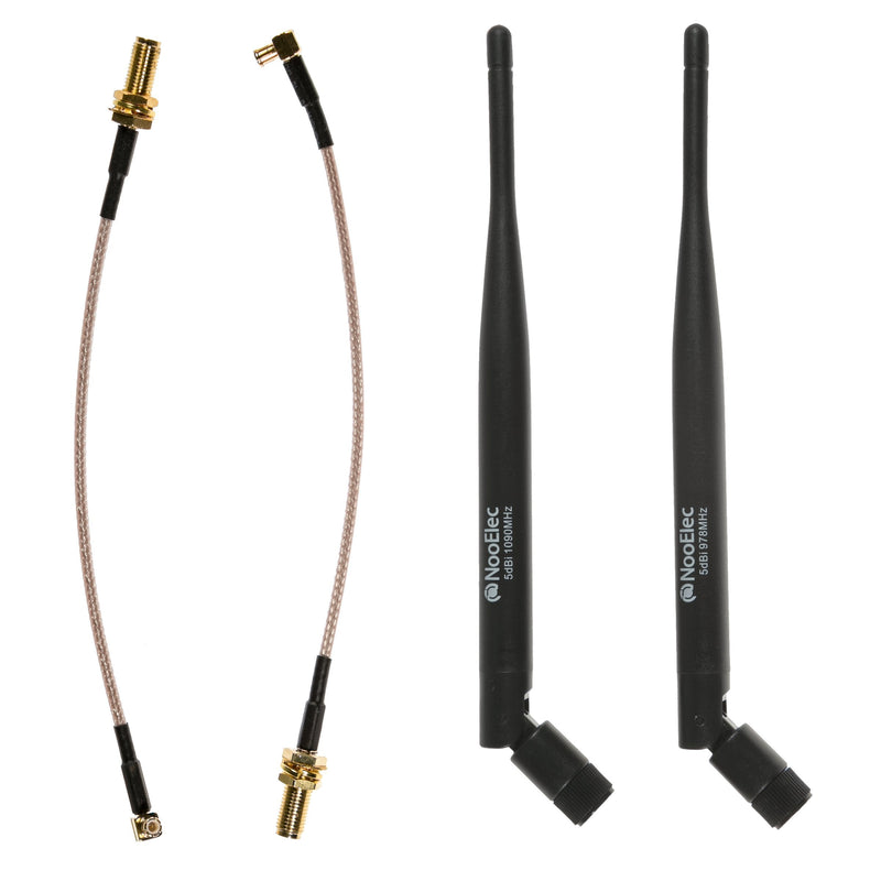NooElec ADS-B Discovery 5dBi (High Gain) Antenna Bundle - 1090MHz & 978MHz Antenna Bundle for SMA and MCX-Connected Software Defined Radios (SDRs)