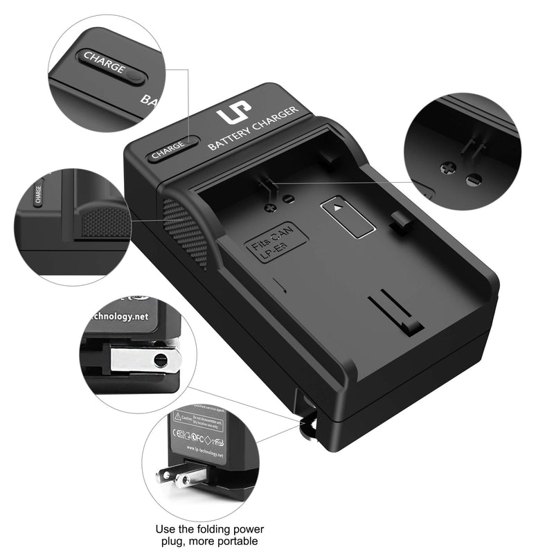 LP-E6 LP E6N Battery Charger, LP Charger Compatible with Canon EOS 90D, 80D, 70D, 60D, 60DA, 7D Mark II, 7D, 6D Mark II, 6D, 5D Mark IV, 5D Mark III, 5D Mark II, 5DS, 5DS R, R5, R6 DSLR Cameras & More Basic Charger
