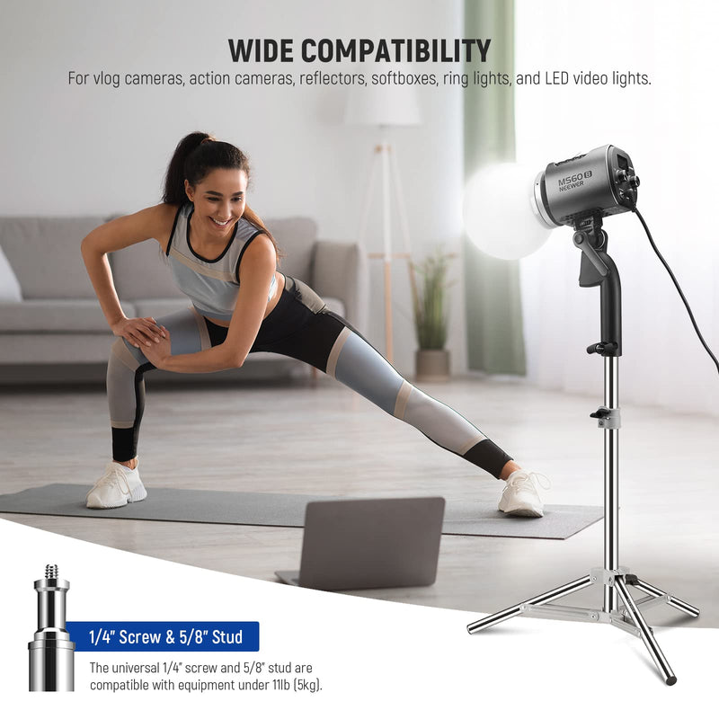 NEEWER 32"/80cm Photography Light Stand, Adjustable Stainless Steel Table Tripod Photography Stand with 1/4" Mounting Screw for Reflector Softbox LED Ring Light Umbrella, ST80SS