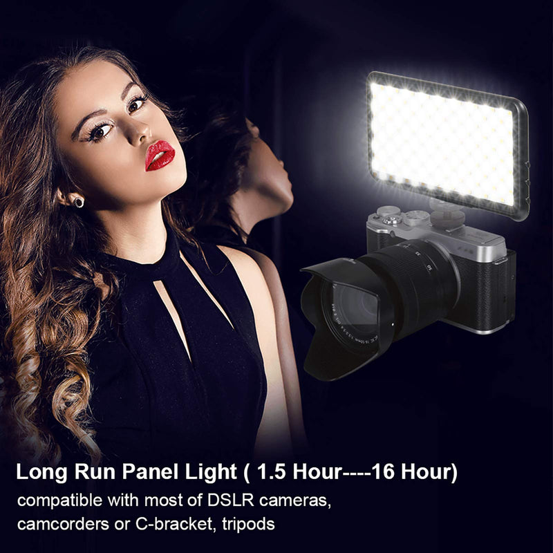 DEEPLITE LED Video Light, Bicolor On Camera Light Panel for Photo Video Live Stream, Super Slim and Portable Fill Light for DSLR Camera Nikon Canon Sony, 180 LED Dimmable with LCD Display, Alloy Body