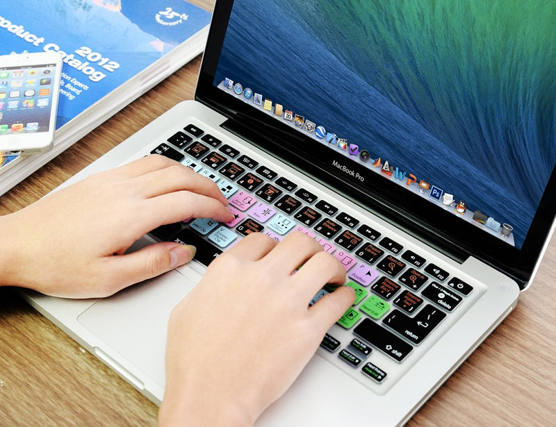 XSKN Final Cut Pro X Shortcut Silicone Keyboard Protective Cover Skin Compatible for Apple MacBook Air 13, Pro 13 15 17 Inch (2015 Version and Earlier), US & EU Layout