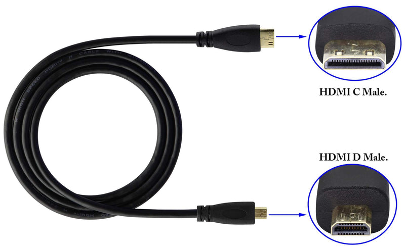 zdyCGTime Micro hdmi Socket Male to Mini hdmi Male Converter,high Speed Micro hdmi Cable 4k,Compatible with Digital Cameras, Tablet,Monitors,and Other Devices.(1m) (C/D) C/D
