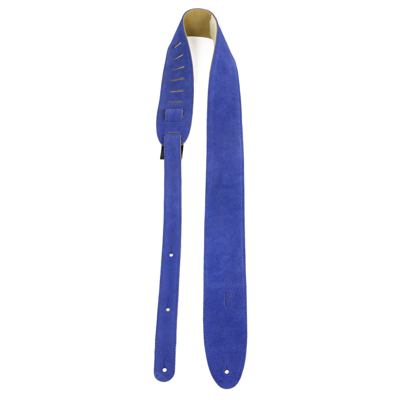 Perri’s Leathers Ltd.- Guitar Strap - Suede -Sheepskin Pad – Royal Blue - Adjustable - for Acoustic / Bass / Electric Guitars – Made in Canada (DL325S-208) 41" to 56"