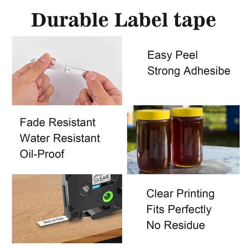 Cruxer Compatible for Brother TZE131 TZ131 12mm 0.47" 26.2ft Labeling Tape Black Text on Clear Tape Replacement for PT Cube PTE550 PTP750 PTD210 PTD450 PTH110 PTD400AD PT710BT Label Makers 3Pack 0.47"(12mm)
