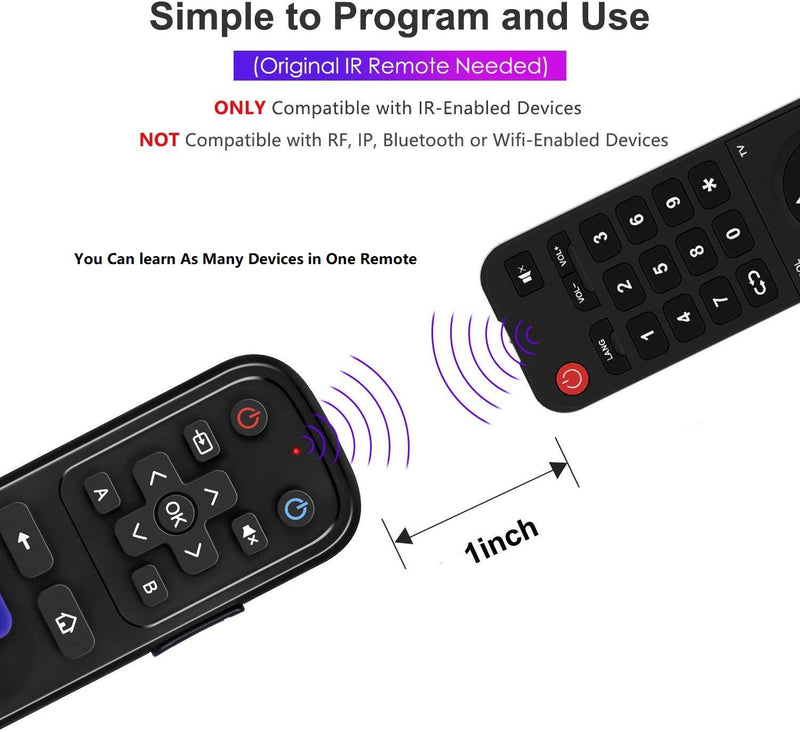 Universal CT-RC1US-19 Remote Control for All Toshiba Fire TV Edition, Smart TV, LED/LCD TV and Toshiba fire tv with Learning Function - 1 Year Warranty