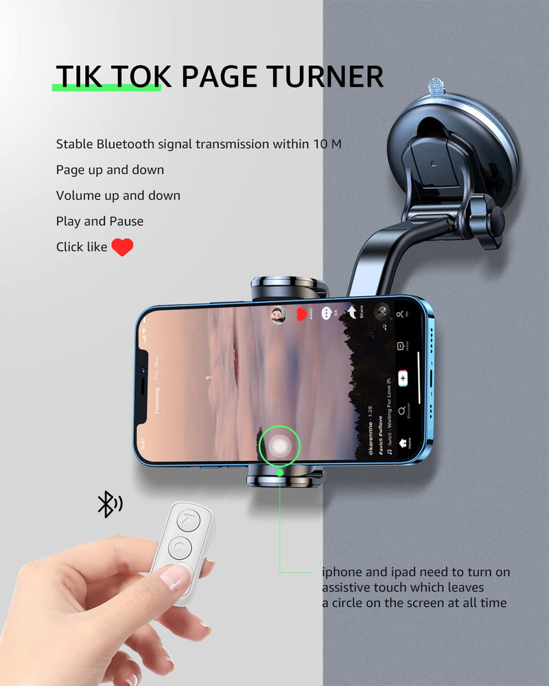 TIK Tok Bluetooth Remote Control Wireless Page Turner Tiktok Scrolling Control Rechargeable with Ring Design for iPhone Android Ipad Cell Phone (White) White