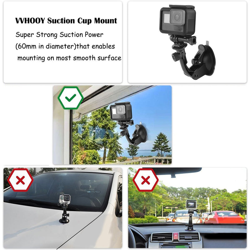 VVHOOY Action Camera Accessories Kit Compatible with DJI Osmo/GoPro Hero 10 9 8 7 6 5 4/Campark/Dragon Touch/AKASO/Crosstour/Vivitar/Vemont/Apeman/COOAU/Apexcam Sports Action Camera