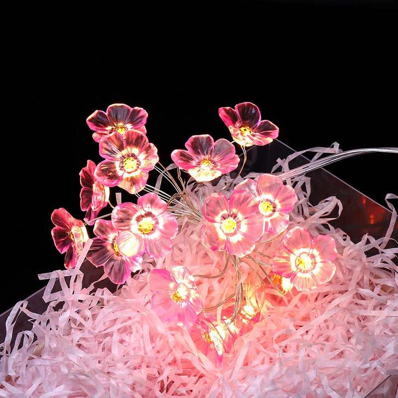 [AUSTRALIA] - DUOCHENGTC Pink Cherry Blossom Lights / 10ft 30 led Flowers Lights, 8 Modes, Used for Spring, Wedding, Nursery, Dormitory, Girls' Bedroom, Stroller Decoration 