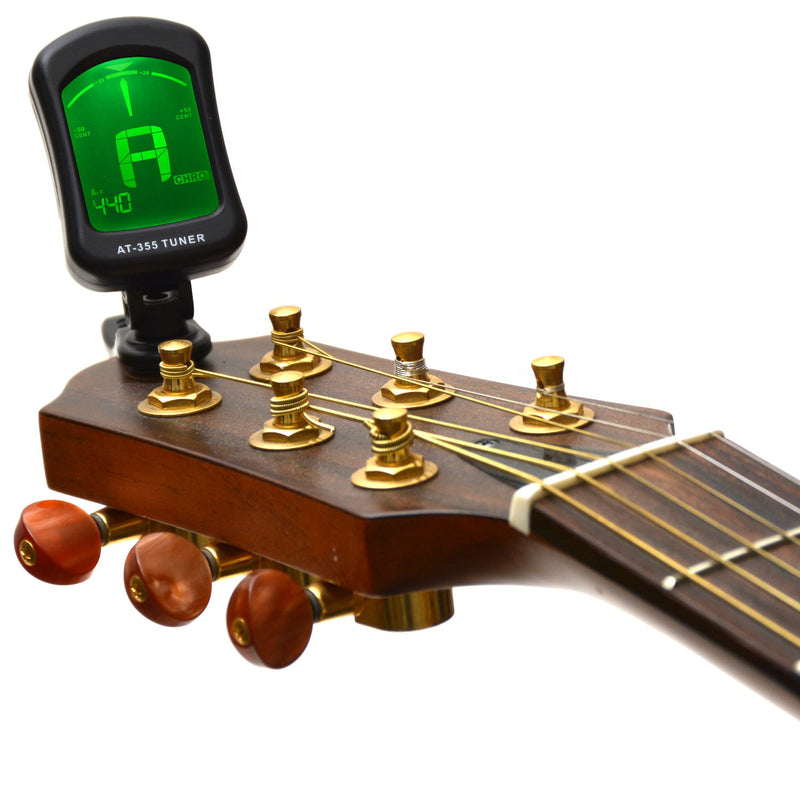 Elagon (AT-355) Lightweight Sturdy Clip-On Multi-Instrument Tuner. Multi Tuning Modes for Guitar, Bass, Ukulele, Violin, Viola. Chromatic Tuning For Other Instruments + Non-Standard Tunings. Fast and Accurate User-Friendly Tuner.