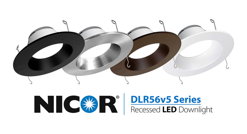 NICOR Lighting DLR565081202KWH LED Downlights, White 2700 Kelvin