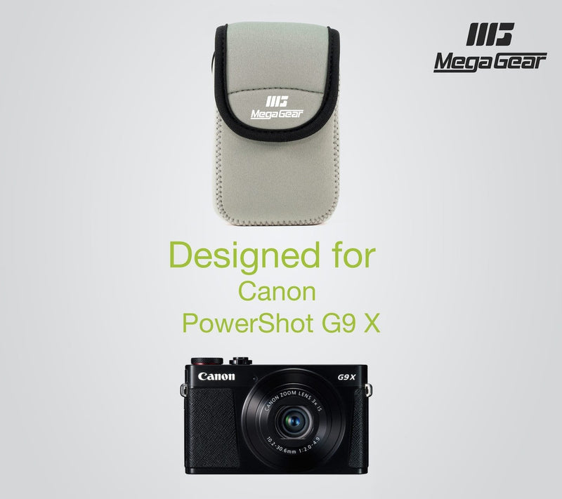 [AUSTRALIA] - MegaGear Ultra Light Neoprene Camera Case Compatible with Canon PowerShot G9 X Mark II, G9 X Grey 
