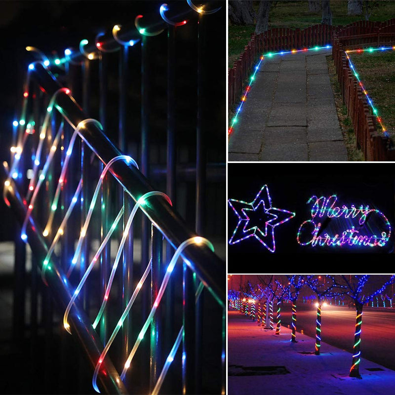 [AUSTRALIA] - 66Ft Rope LED Lights Decoration Garden, E-thinker 200 LEDs Multicolour String Rope Lights with Remote, Timing Function, Waterproof Flexible Rope LEDs Light for Outdoor, Party, Backyard, Landscape Multiple Colour 