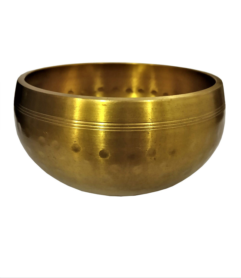 Purpledip Hammered Bell Metal Singing Bowl: Tibetan Buddhist Musical Instrument for Meditation Prayers (10686)