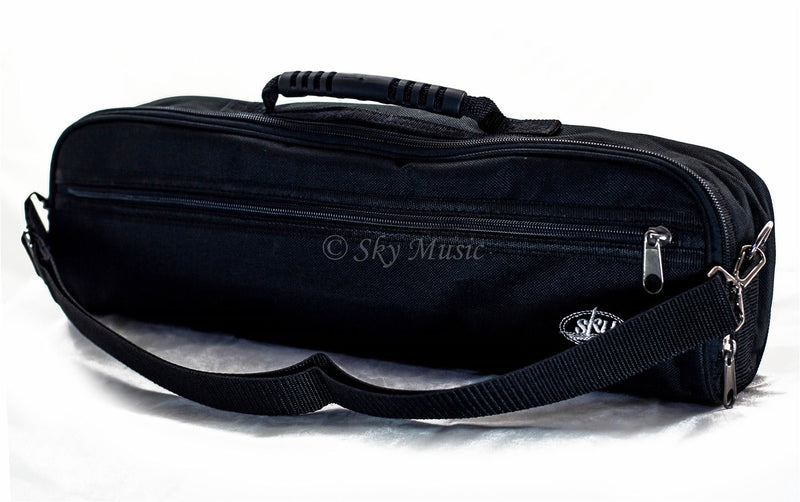 Sky Brand New C Flute Hard Case Cover w Side Pocket/Handle/Strap Black Color