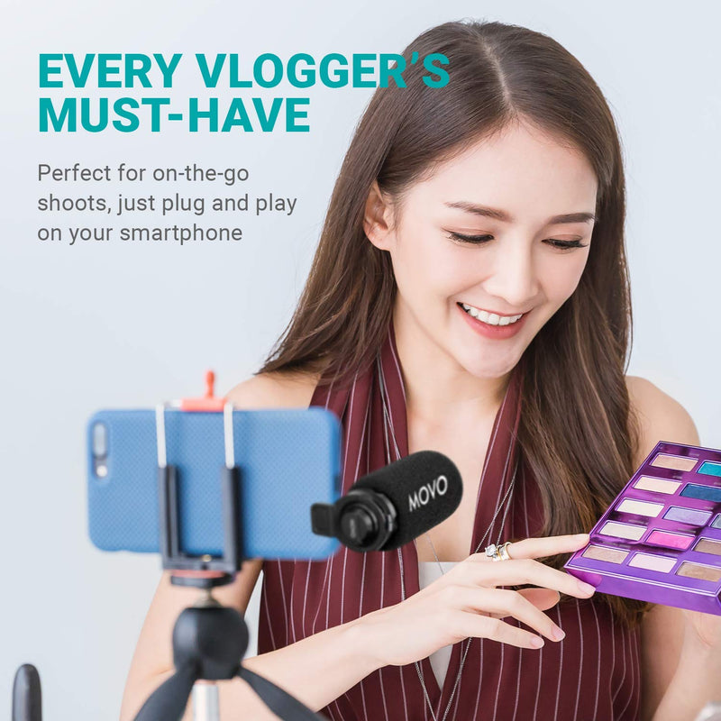 Movo MA300 Compact Smartphone Microphone Compatible with iPhone, Andorid Smartphones and Tablets with a 3.5mm Input Jack