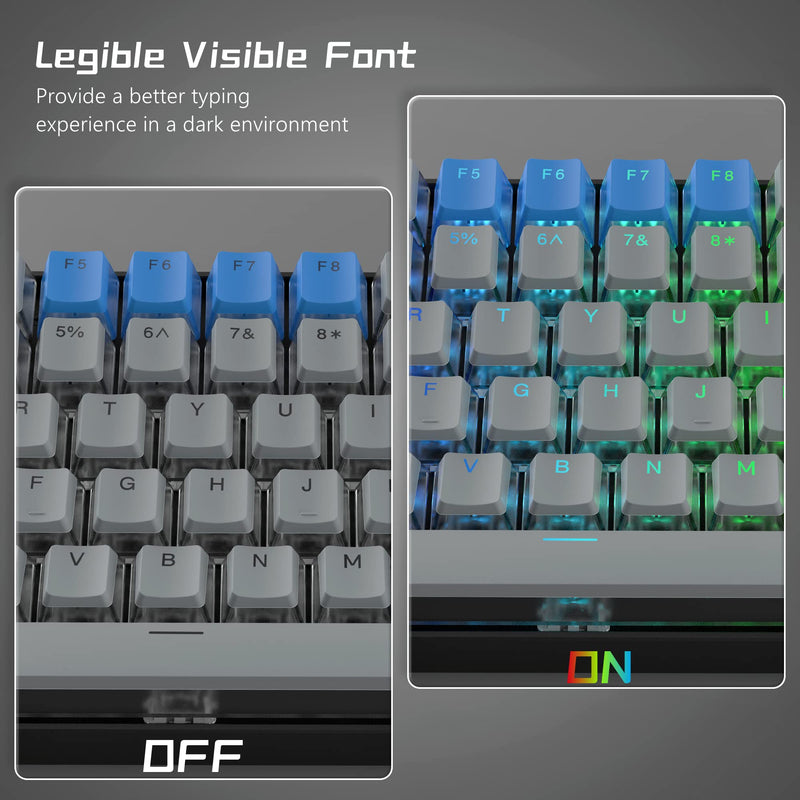 XVX Pudding Keycaps - PBT Keycaps, 165 Keys Keyboard Keycaps, OEM Profile Keycaps Set, Custom Keycaps for 61/68/84/87/82/100 Cherry Gateron MX Switches Mechanical Keyboard - Blue Mothership