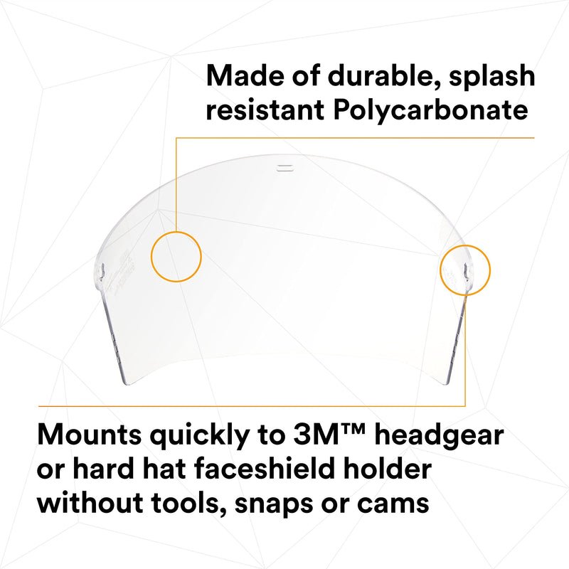 3M Ratchet Headgear H8A with Clear Polycarbonate Faceshield WP96 82783