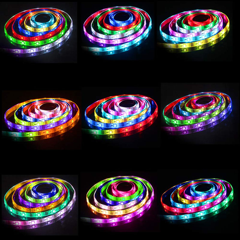 [AUSTRALIA] - LED Strip Lights USB Powered abtong Rainbow Color LED Lights Strip LED TV Backlight Strip with RF Remote Color Changing Strip Lights LED Rope Lights Waterproof IP65 LED Lights 2M 6.54FT 6.56FT/2M Rainbow 