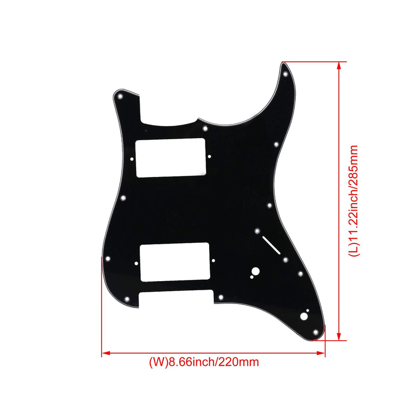 Bstinay Black 3 Ply 11 Hole ABS Guitar Pickguard Scratchplate For HH 2 Humbucker