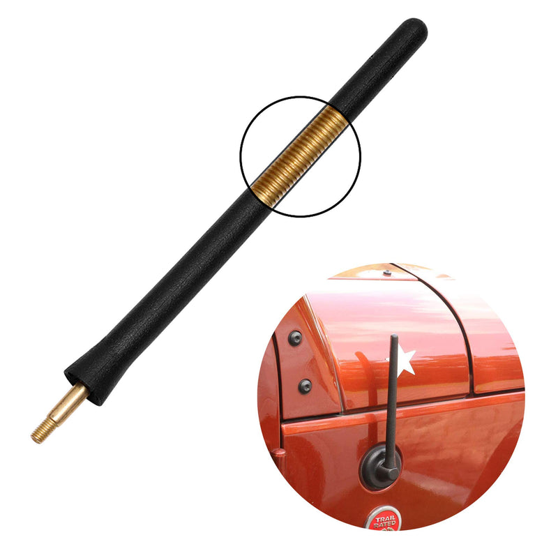 VOFONO 6 3/4 Inch Copper Antenna Compatible with Jeep Wrangler JK JKU JL JLU Rubicon Sahara 2007-2021 | Car Wash Proof Short Rubber Antenna Replacement | Designed for Optimized AM/FM Radio Reception