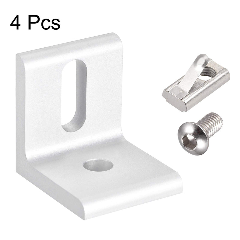 uxcell Inside Corner Brace Angle Bracket Fastener L Shape 40mmx40mmx36mm with Screws and Nuts for 4040 Series Aluminum Extrusion Profile 4pcs