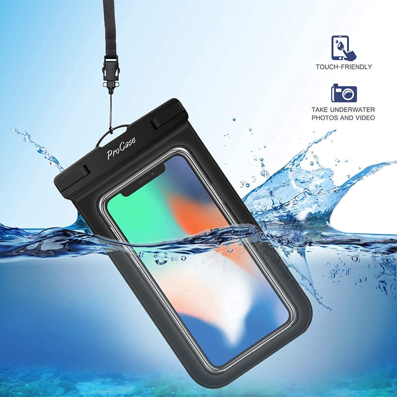 ProCase 2 Pack Universal Waterproof Phone Pouch Bundle with 4 Pack Universal Cellphone Waterproof Pouch Dry Bag Underwater Case