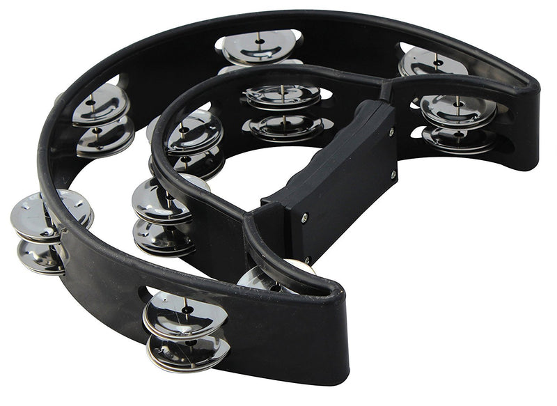 YMC Half Moon EZ Grip Tambourine 20 Jingles - Black