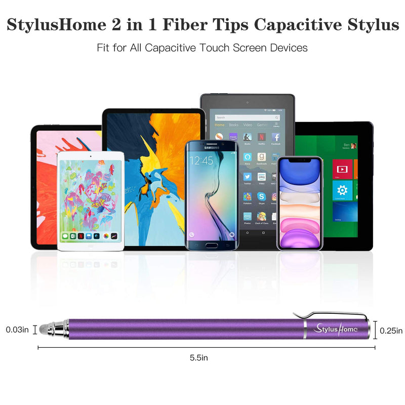 Stylus Pens for Touch Screens (6 Pcs), Sensitivity 2 in 1 Fiber Tips Capacitive Stylus with 12 Extra Replaceable Tips for iPad iPhone Tablets Samsung Galaxy All Universal Touch Screen Devices