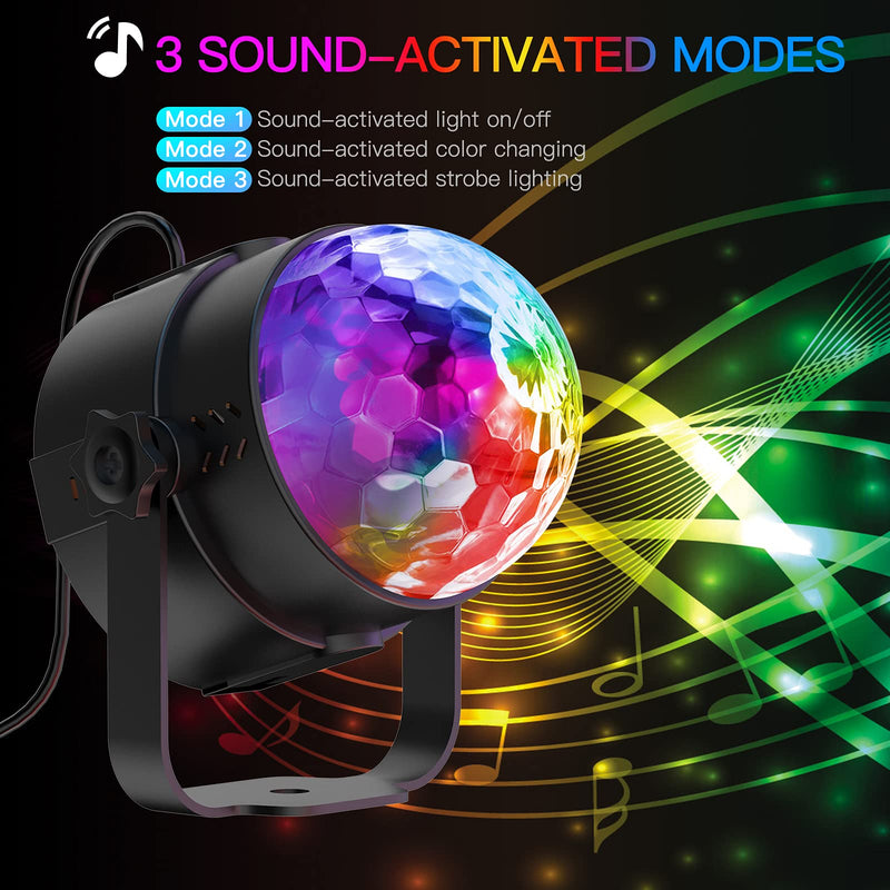YAZEKY Party Lights Magic Lamp Remote Control Sound Activated RGB Disco Lights Disco Lamp Stage Lights Rotating Disco Ball for KTV, DJ, Party, Disco, Christmas, Bar, etc UK Plug- 2 Pack