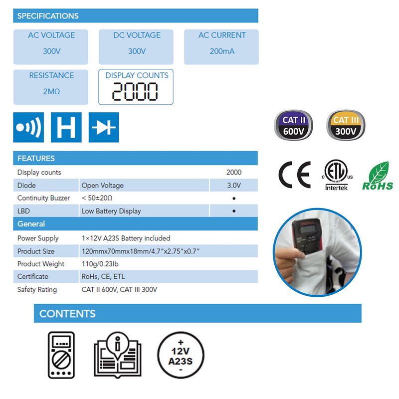 C-Logic 55 Pocket Size Digital Multimeter