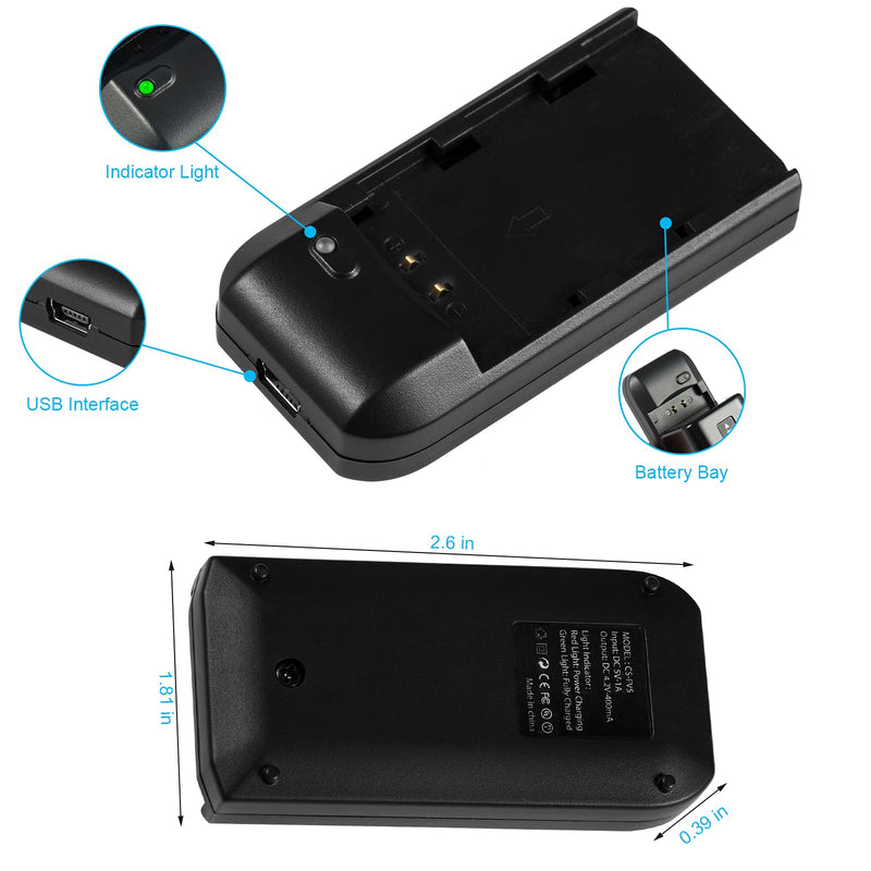 [AUSTRALIA] - Camcorder Video Digital Camera Travel Charger and 3.7V 2000mAh NP-FV5 Plus Li-ion Rechargeable Battery（NP-FV5 Plus Battery Charger） 