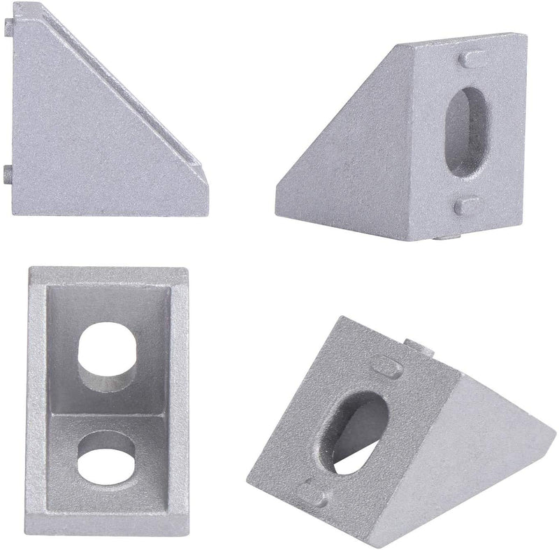 KOOTANS 20pcs 2020 Series Corner Bracket Right Angle 2 Hole Aluminum Brackets Connector for 20x20mm Aluminum Extrusion Profile with Slot 6mm