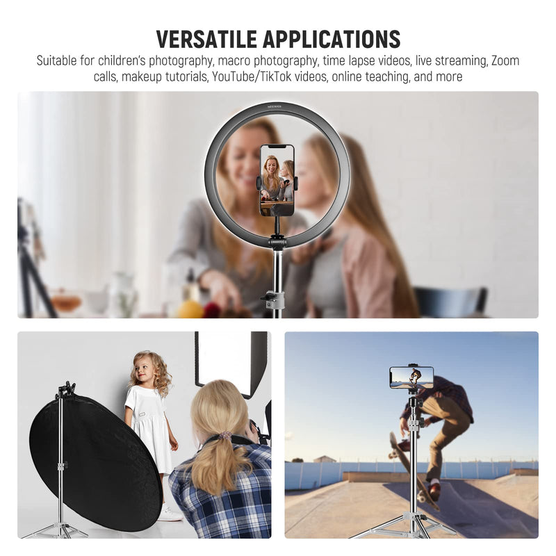 NEEWER 32"/80cm Photography Light Stand, Adjustable Stainless Steel Table Tripod Photography Stand with 1/4" Mounting Screw for Reflector Softbox LED Ring Light Umbrella, ST80SS