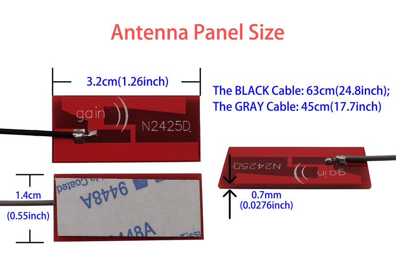 IPEX MHF4 Antenna 2.4GHz 5GHz 3dBi Internal Laptop WiFi Antenna for M.2 NGFF Module 7265 8265 9260 9560 AX200 Wireless WLAN Card MHF4 Connector