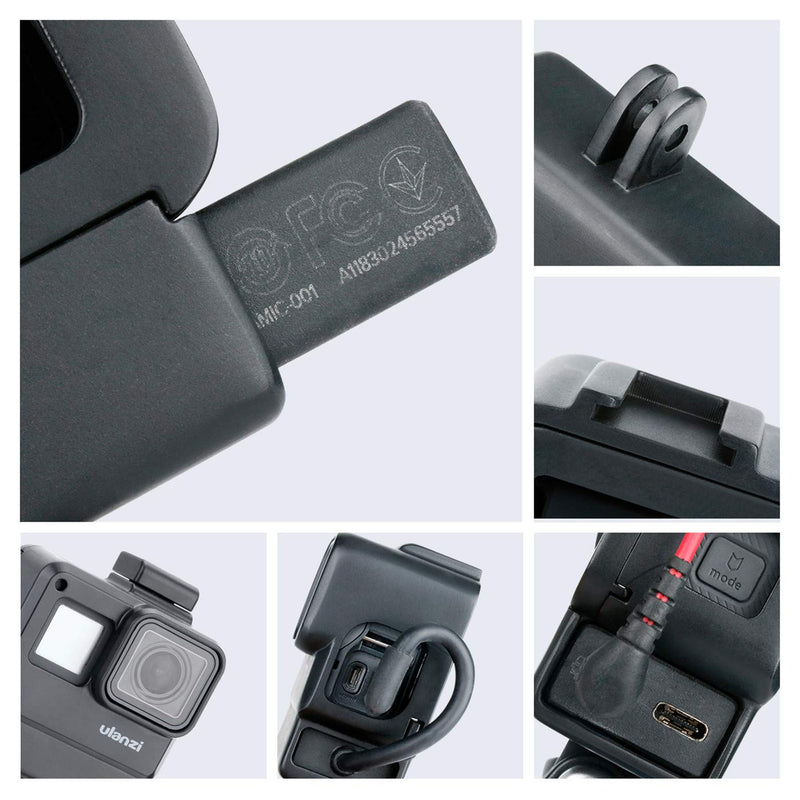 [AUSTRALIA] - V2 Housing Case Vlogging Frame with Microphone Cold Shoe Mount Compatible for GoPro Hero 7 6 5 Mic Audio Adapter Action Camera Accessories 