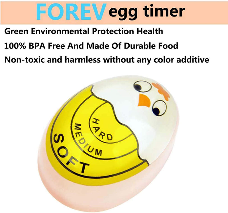 Egg Timer Sensitive Hard & Soft Boiled Color Changing Indicator Tells When Eggs are Ready (Yellow 2pcs) 2pcs Yellow