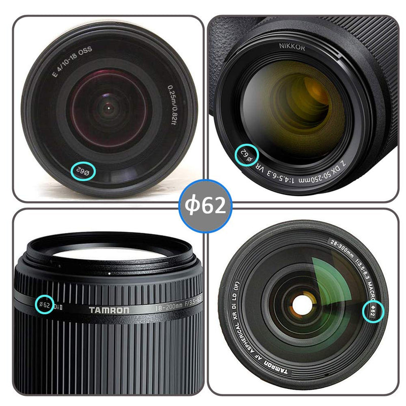 62mm Snap-On Front Lens Cap for Nikon Nikkor Z 50-250mm/85mm F1.8D/105mm F2.8G 60mm F2.8 Lens for Z50，for Sony RX10 CX900E AX100E E18-200LE II E10-8 Lens -2Packs… B07MPX8NZM 62mm